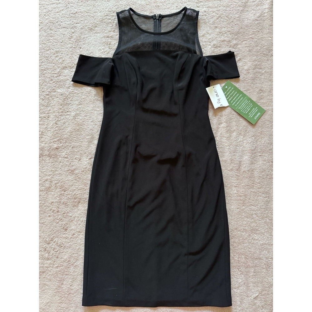 One By Eight Women's Black Off Shoulder Mini Dress‎ Cocktail Size 4 NWT